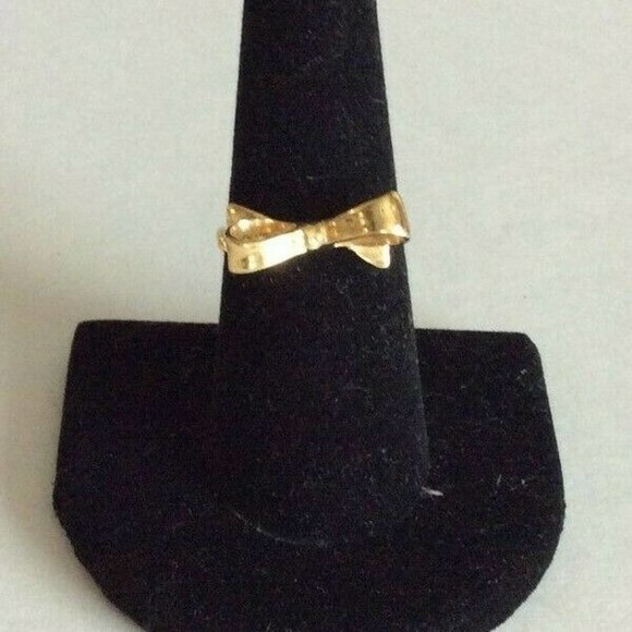 kate spade new york Jewelry - Kate Spade New York Gold Skinny Bow Ring Size 7